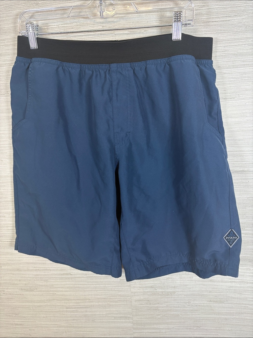 Prana Blue Active Shorts with Black Waistband